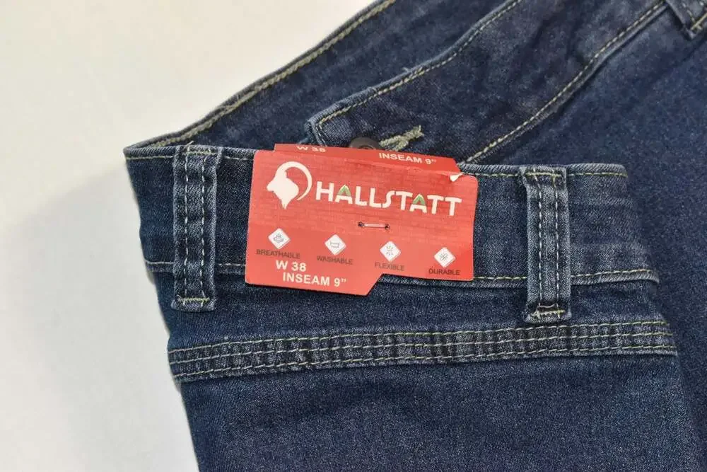Hallstatt Men's 9-Inch Inseam Stretch Denim Shorts, Vintage Wash, Size 38 (1062)